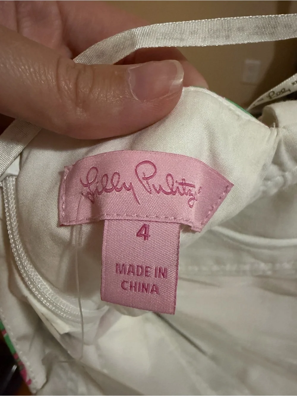 Lilly Pulitzer White Strapless Dress with Pink Label - Picture 3 of 3